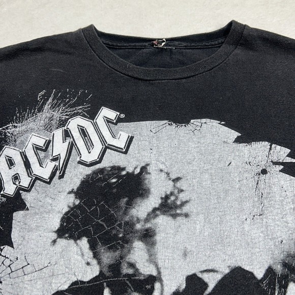 Y2K ACDC Black Shoot to Thrill Tour Merch Graphic T-Shirt Rock Band Size Small - Picture 2 of 6